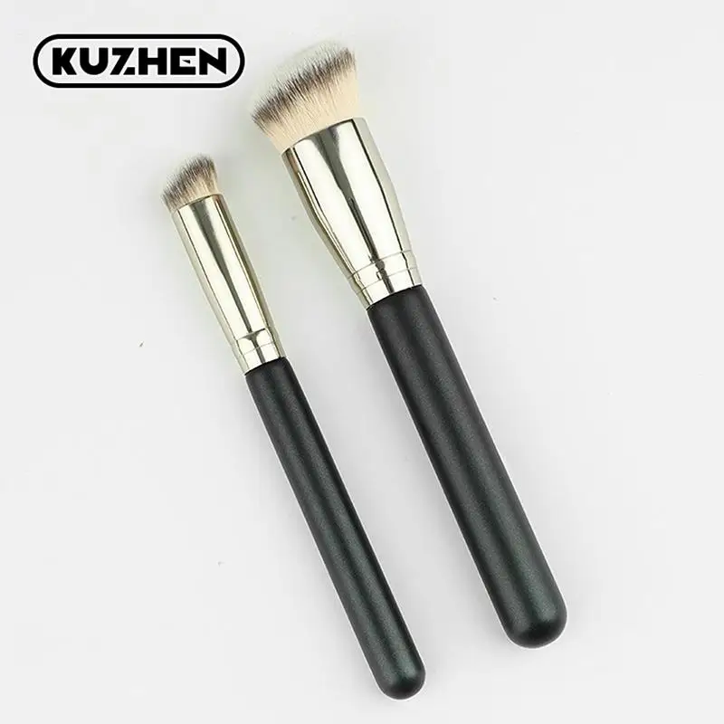 Escovas de maquiagem profissional para mulheres, corretivo, pó, blush, base líquida, rosto, ferramentas de maquiagem, preto, 1pc