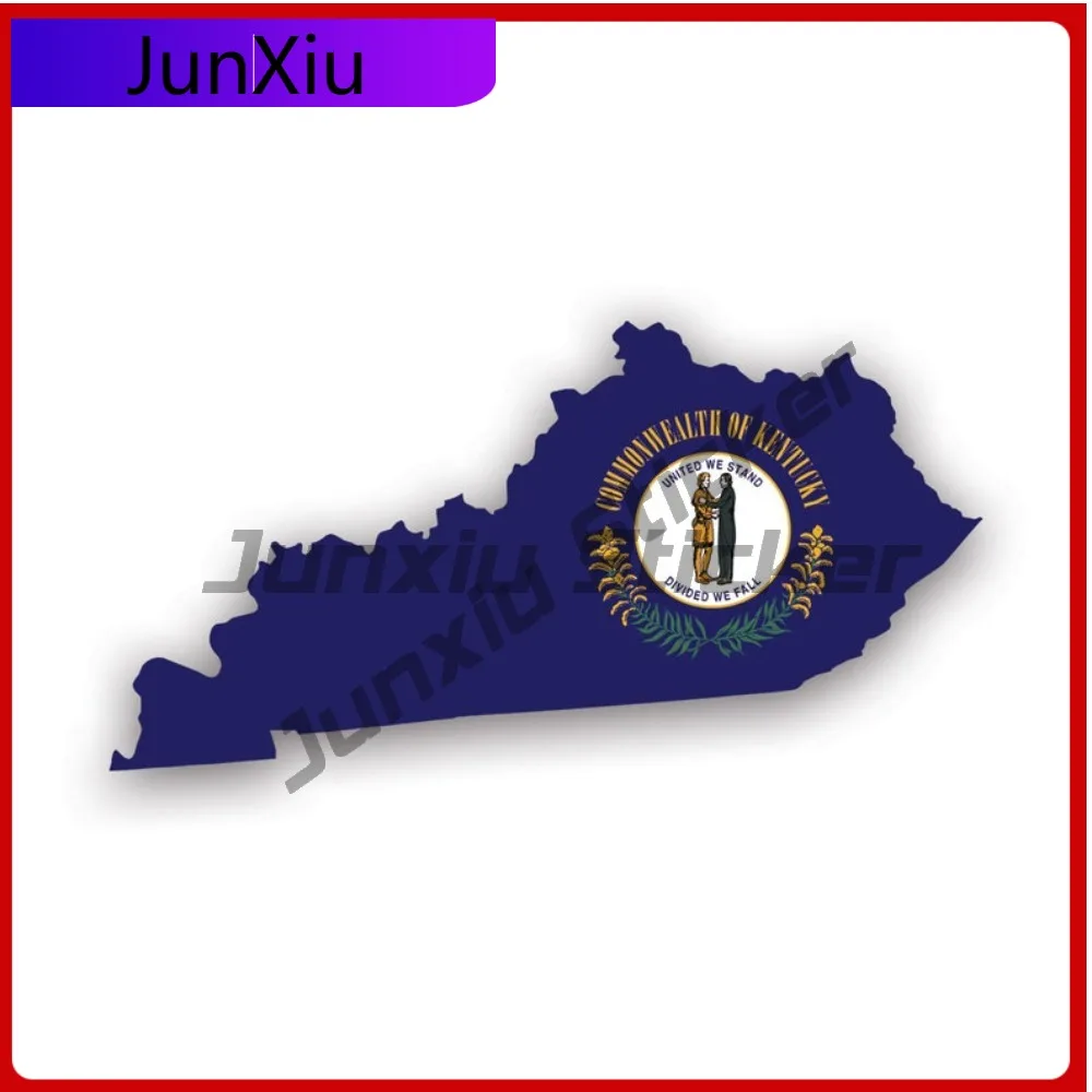 

Wild Anime Kentucky State Shaped Flag Sticker Decal Creative Uv Protected Ky Sticker Sunproof Uv Resistant Best For