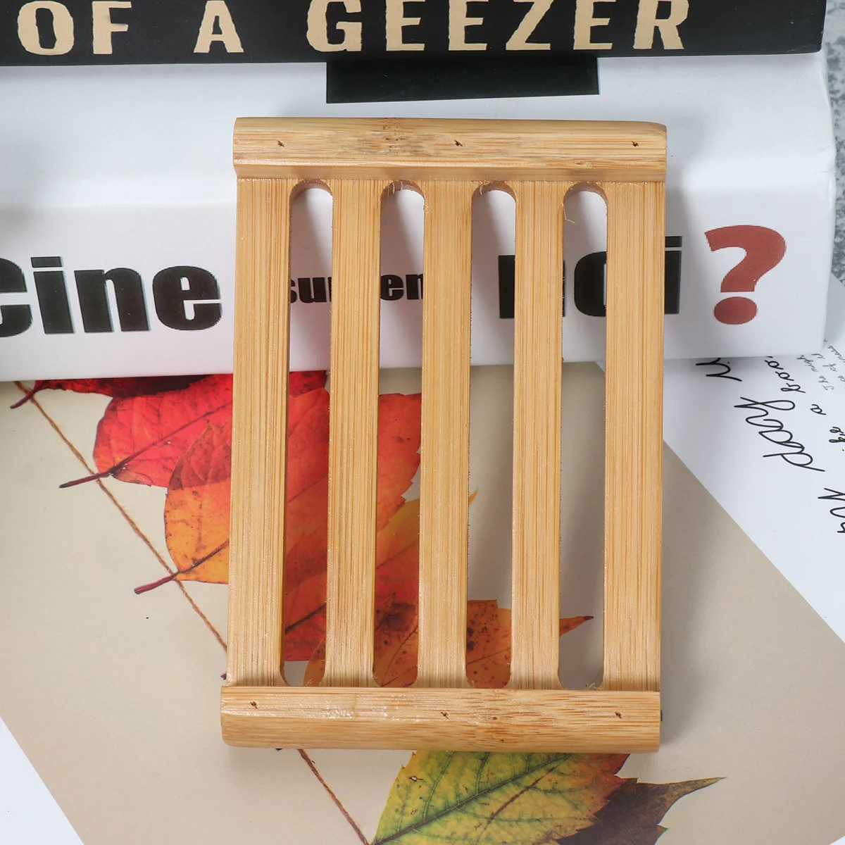 

Bamboo Wooden Soap Box Large Size Portable Material Non-Slip Design for Bathroom Shower Home Travel Gym Use Storage