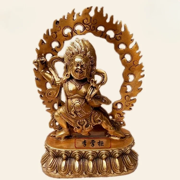 20cm Bronze Buddhism Buddha Vajrapani Vajra Hand Bodhisattva Protector Statue