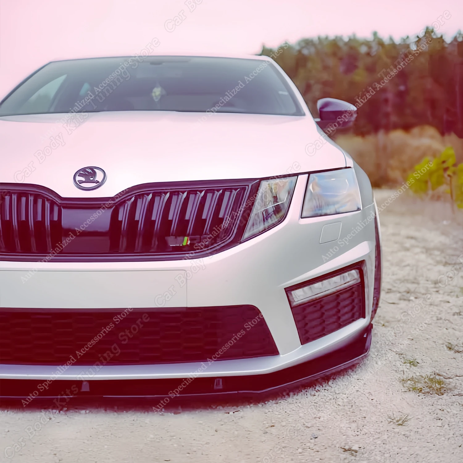 

Gloss Black Front Bumper Lip Spoiler Splitter Diffuser For Skoda Octavia MK3.5 A7 VRS Combi/Hatchback 2017-2019 Bodykits Tuning