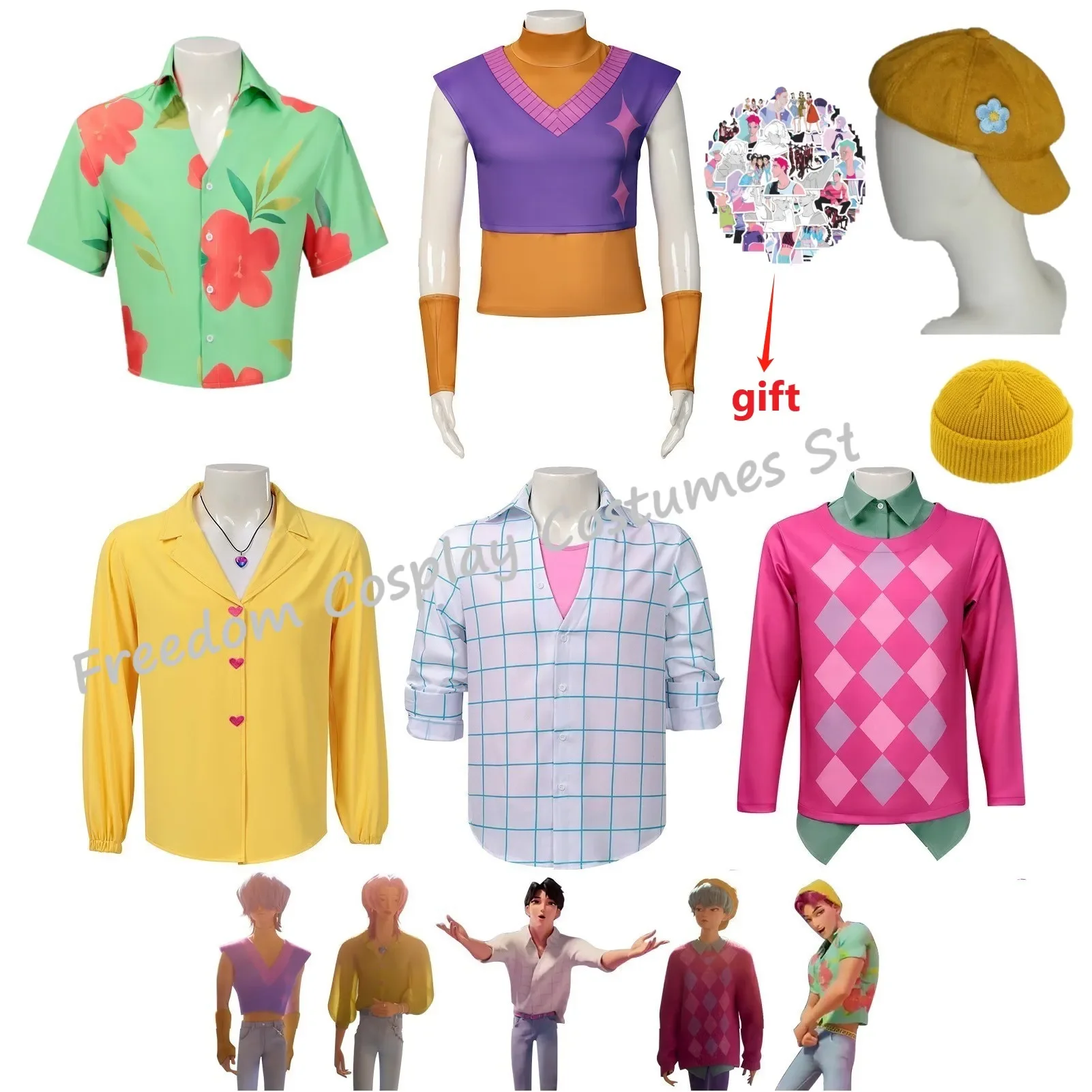 متوفر في المخزون أزياء جينو بيبي ساجا للأولاد آبي ميستري التأثيرية تي شيرت للرجال والنساء مجموعة أيدول ملابس لعب الأدوار للهالوين