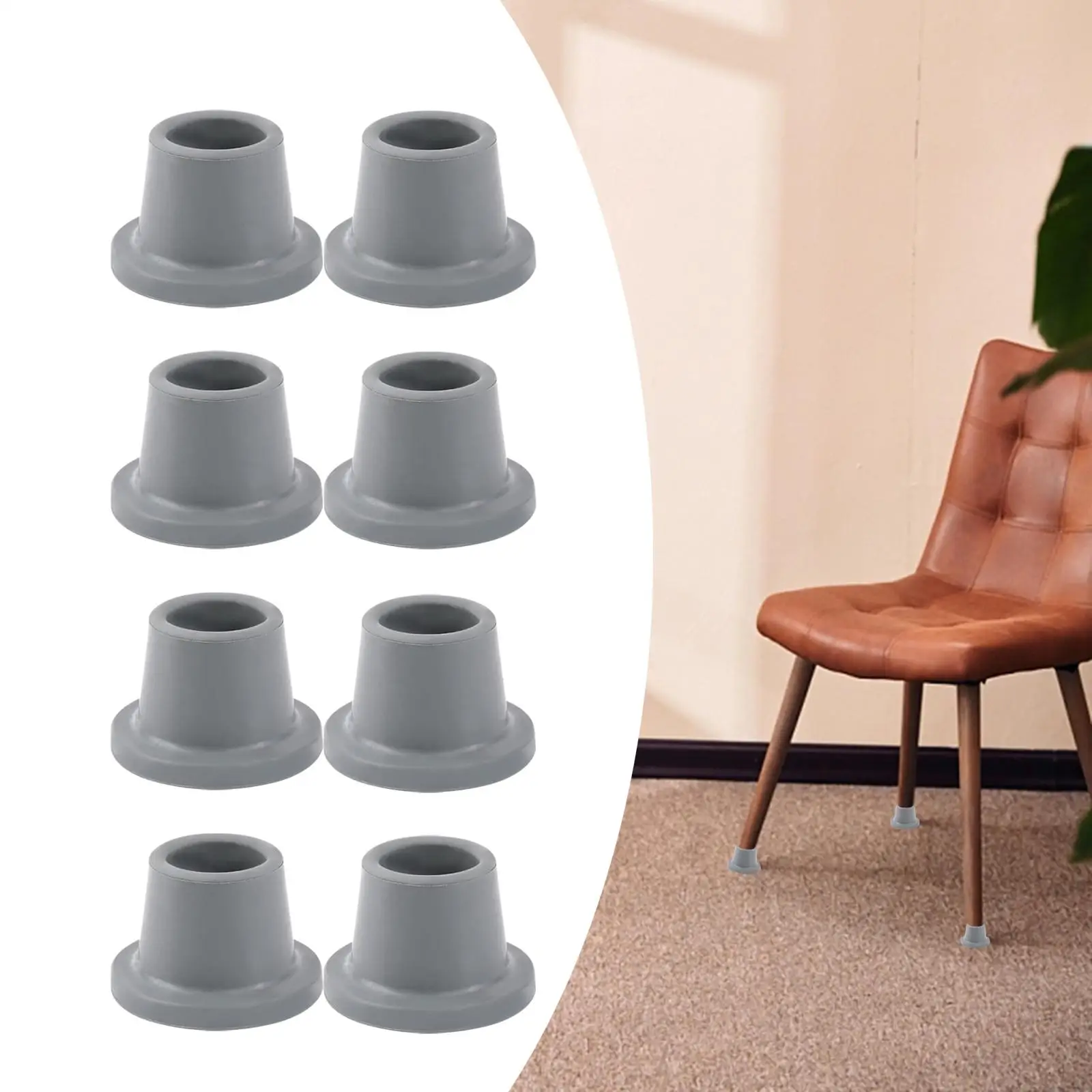 8 Pieces Shower Chair Feet Suction Cup Feet Gray Rubber Tips for Shower Bench Shower Stool Bath Seat Transfer Bench Bath Chair