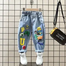 Kids Boys Jeans Fashion Clothes Classic Pants Denim Clothing Children Baby Boy Casual Bowboy Long Trousers 1-7Y