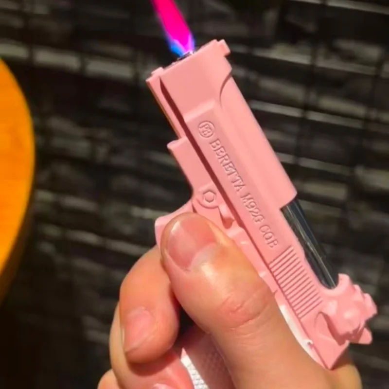 

Creative Windproof Radish Continuous Lighter Straight Pink Flame Flashlight Outdoor Mini Retractable Lighter Women's Gift