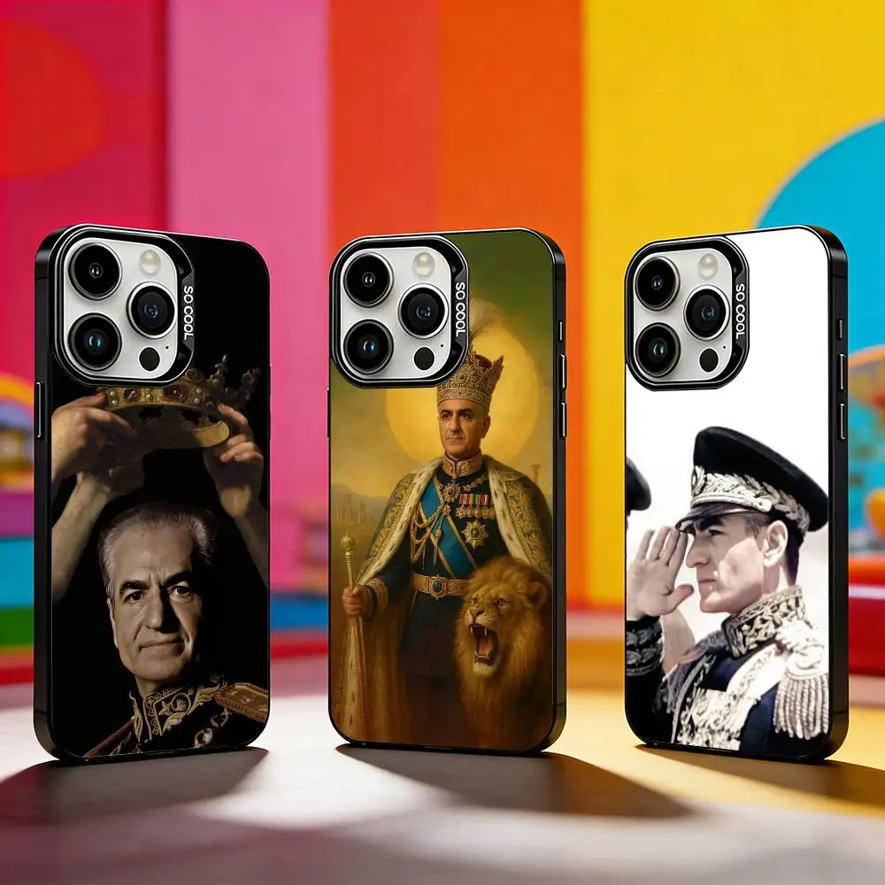 

Mohammad Reza P-Pahlavi Iran Phone Case For iPhone 17,16,15,14,13,12,11 Plus,Pro Max,XS,Colored silver phone case