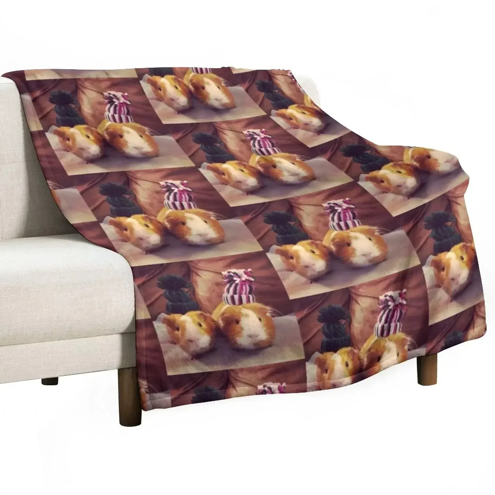 Guinea pigs with tuques Throw Blanket blankets ands Giant Sofa Furry Comforter Blankets