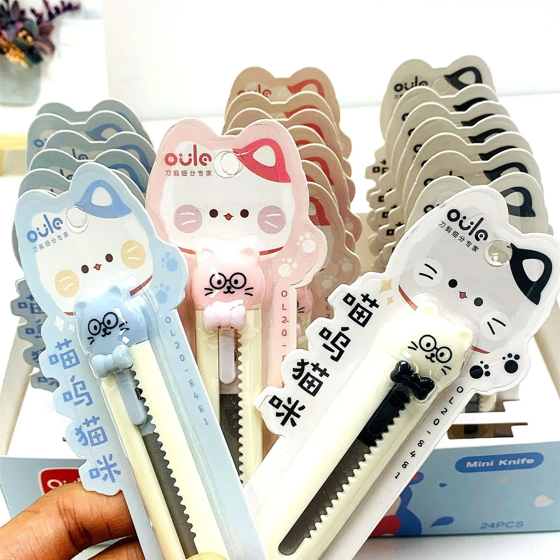 1 Piece Lytwtw's Cute Rabbit Pig Cutter Utility Knife Art Student Art DIY Tools Creative Stationery School Supplies