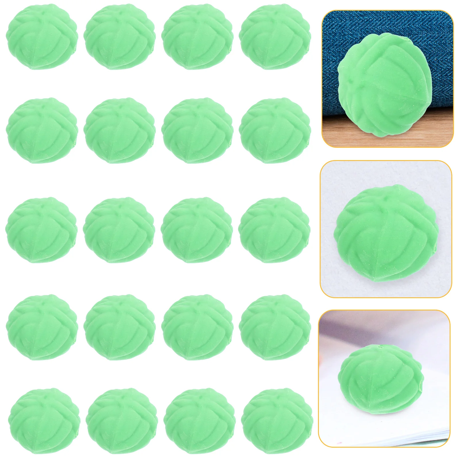 20 Pcs Cabbage Shaped Rubber Stationery Cute Erasers Bulk Cartoon Vegetable for Drawing Decorative Pencil Student