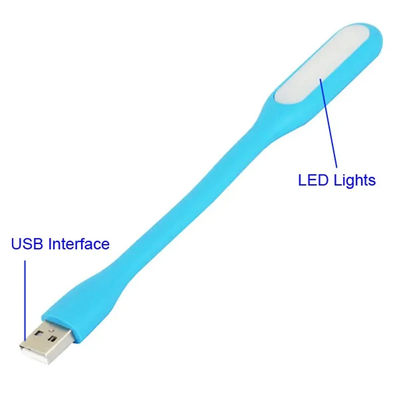 USB LED 비상 조명, 유연한 구부릴 수 있는 독서 조명, 휴대용 미니 야간 조명, 보조배터리 컴퓨터 PC 노트북용