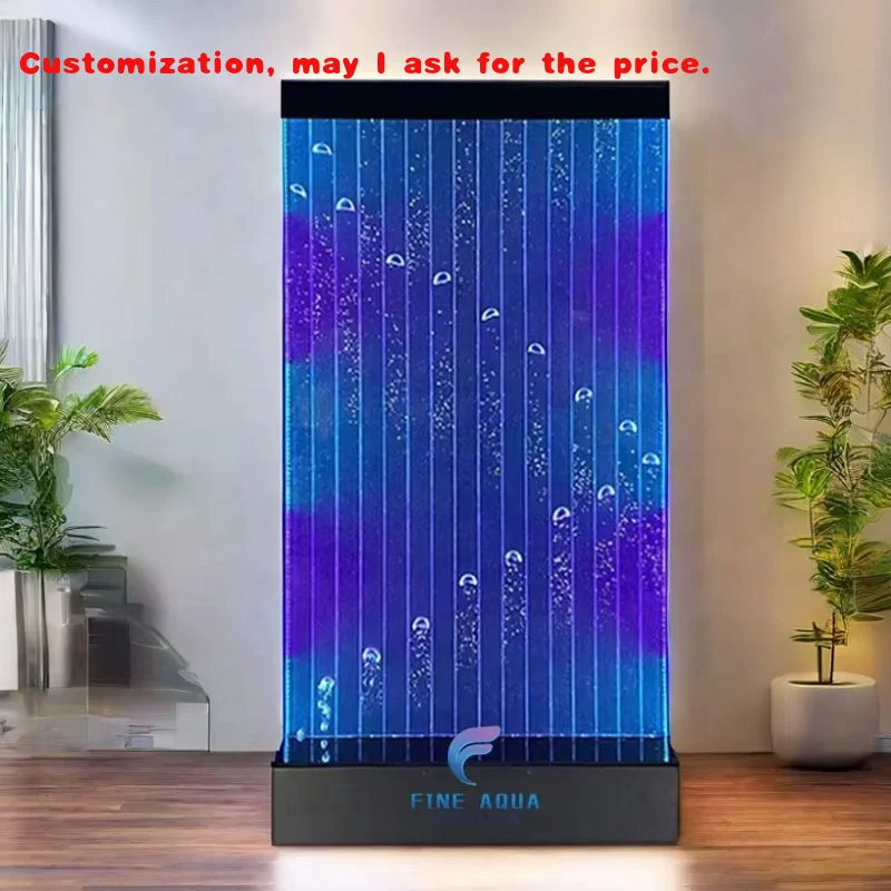 

custom.Indoor or Restaurant Used Acrylic Waterfall Panel Digitally Controlled Jellyfish LED Light Bubble Wall Room Divider