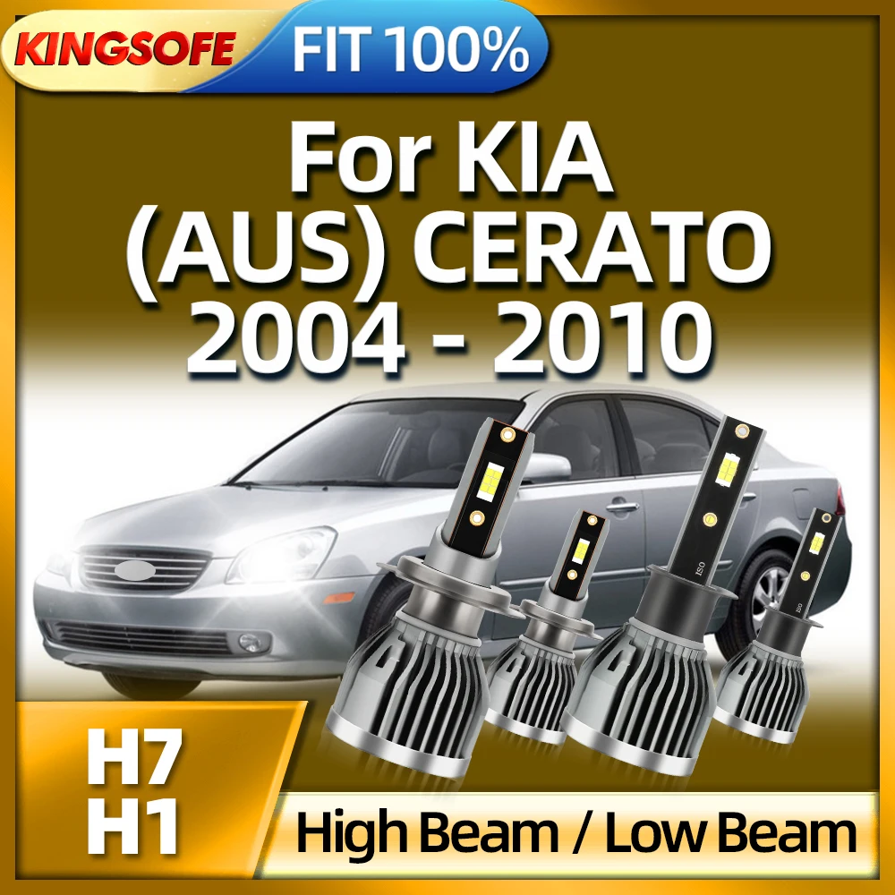 KINGSOFE LED H7 H1 Car Headlight Bulbs 30000LM Auto Lights For KIA (AUS) CERATO 2004 2005 2006 2007 2008 2009  2010