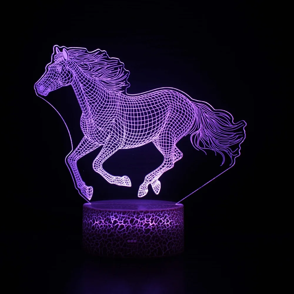 Nighdn Horse Gifts for Girls Kids Night Light Horse 3D LED Lamp 7 Color Changing Home Bedroom Decoration Bedside Table Lamp