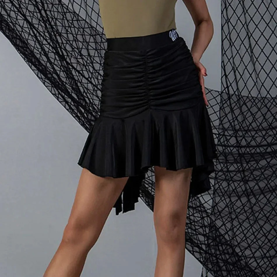 

Latin Dance Skirts Women Wrinkle and Lotus Design Female Latin Dance Skirt For Women Dancing Dress Ballroom Belly Dance Clothes