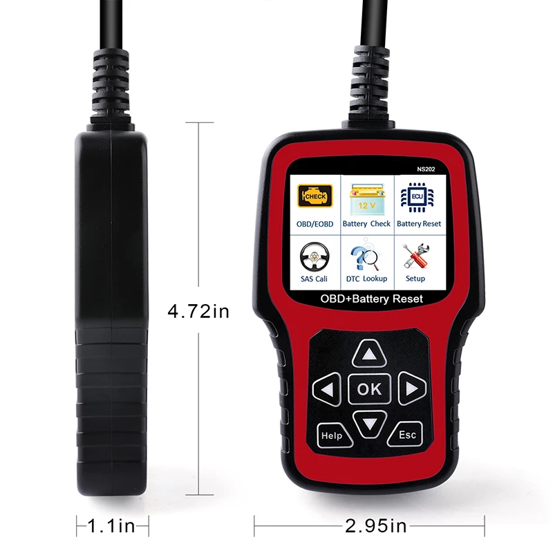 NS202 alat pendaftaran Baterai + diagnostik OBD/EOBD mendukung 10 mode uji OBD/EOBD untuk, BMW, MINI, BENZ, PORSCHE