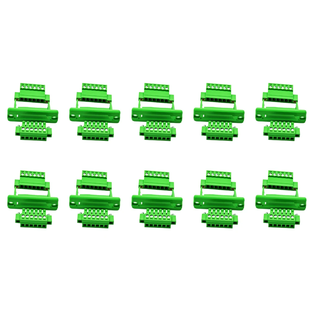10 Pair 3.81mm Pluggable Fixed Terminal Blocks with Nickel Plated Spring Contacts for Reliable Signal Transfer