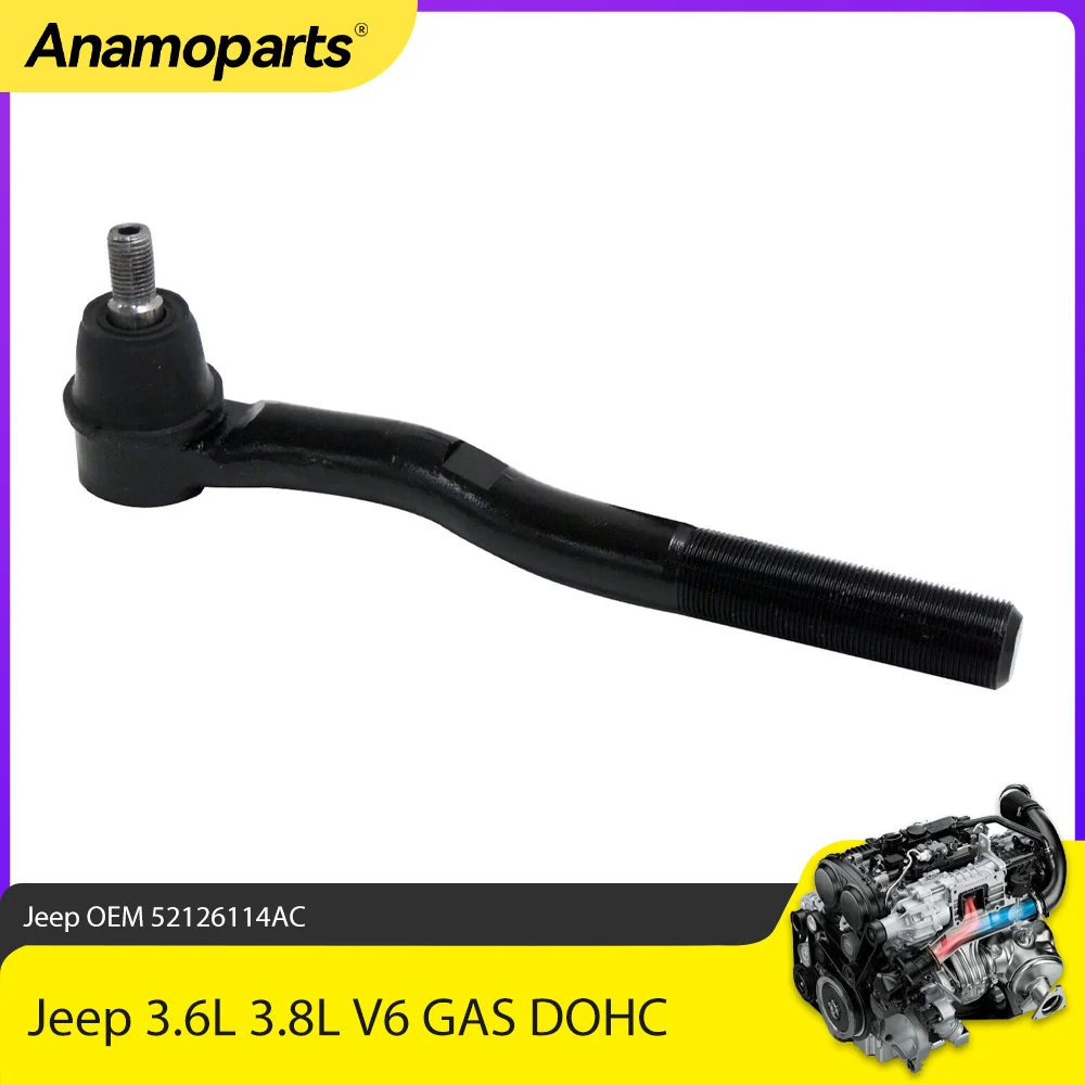 Right Hand Drive Side Outer Tie Rod Parts Fit 3.6 3.8 L For Jeep Wrangler 3.6L 3.8L V6 GAS OHV 2007-2018 OEM 52126114AC