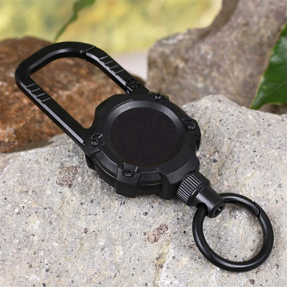

A71P Magnetic Carabiner Keychain Outdoor Camping Climbing Snap Clip Lock Buckle Hook Retention Rope Black