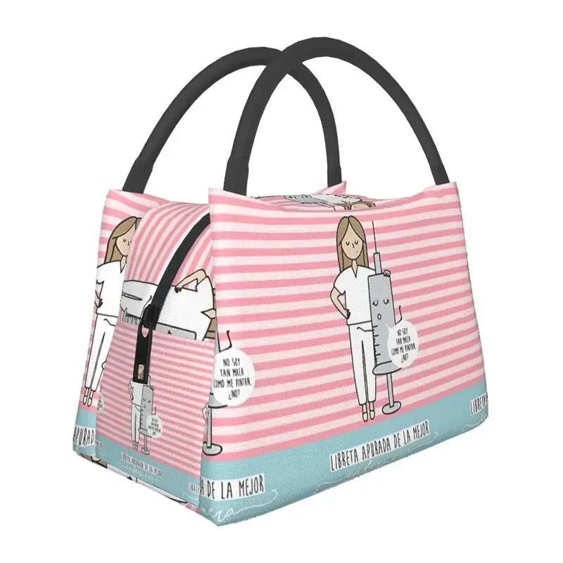 

Enfermera En Apuros Doctor Nurse Medicine Insulated Lunch Bags for Women Portable Thermal Cooler Tote Office Picnic Travel