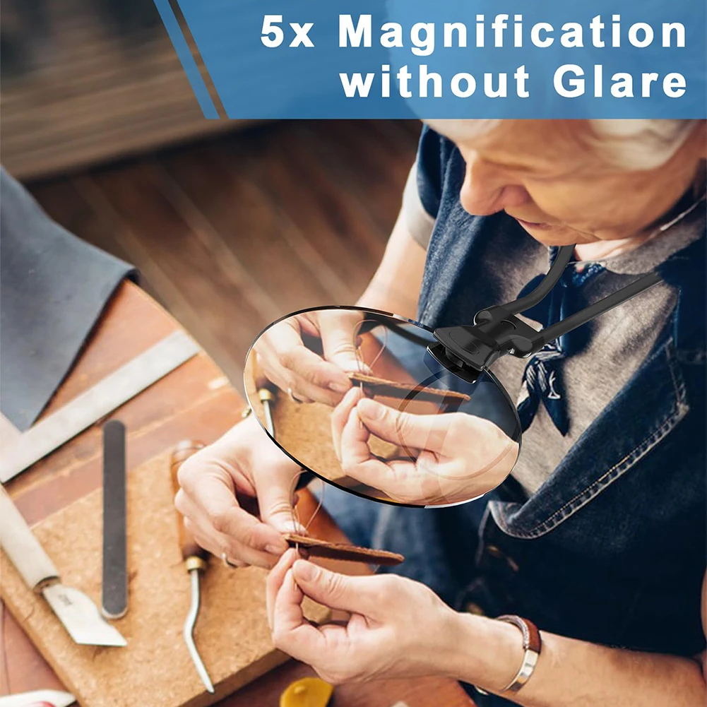5X الرقبة ارتداء عدسة مكبرة قابل للتعديل 13 سنتيمتر الخياطة التطريز المكبر إبرة عدسة مكبرة عبر غرزة اكسسوارات