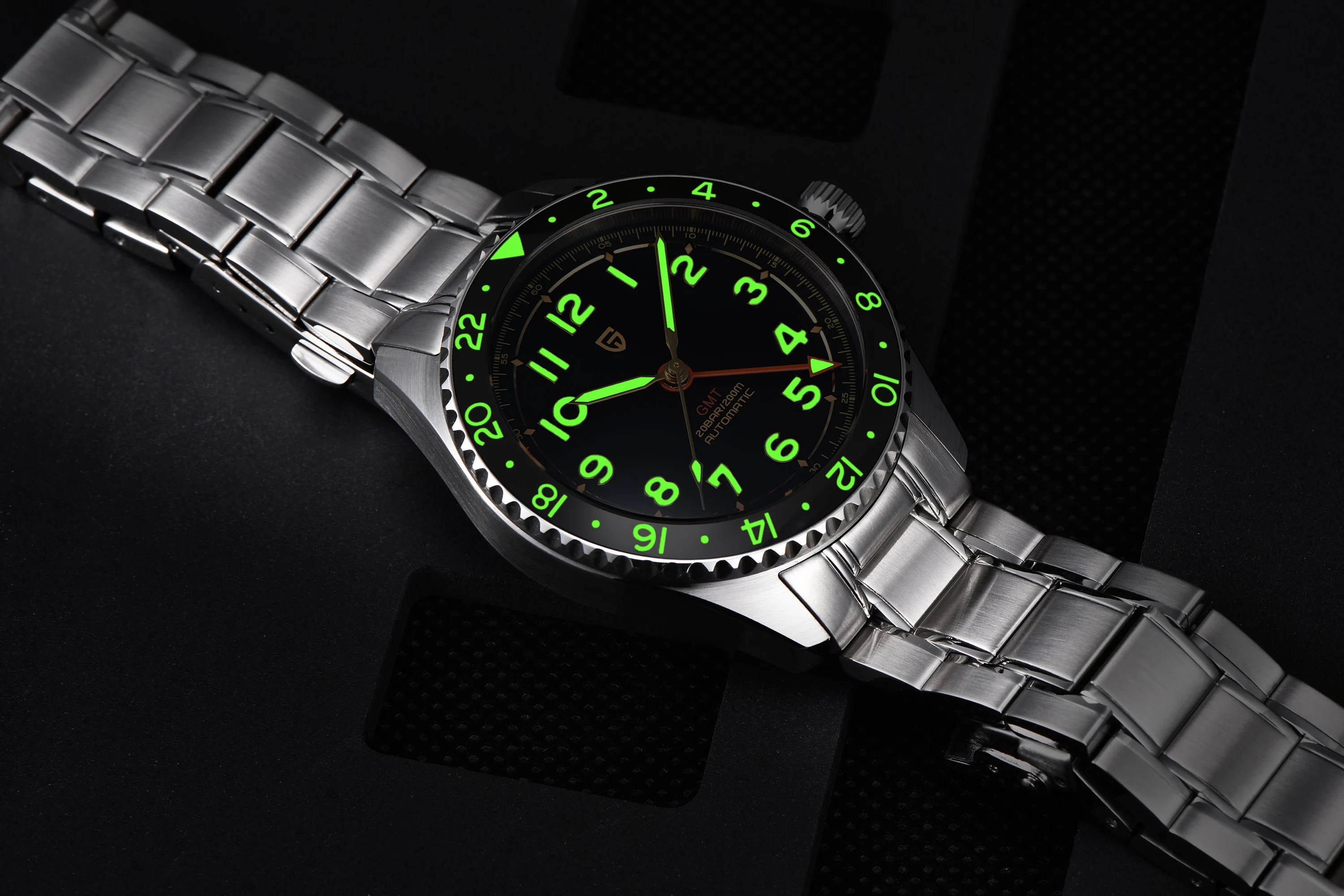 PAGANI DESIGN PD1784 Men’s GMT Automatic Mechanical Watch DG5833 Stainless Steel Sapphire Crystal Waterproof Local Delivery