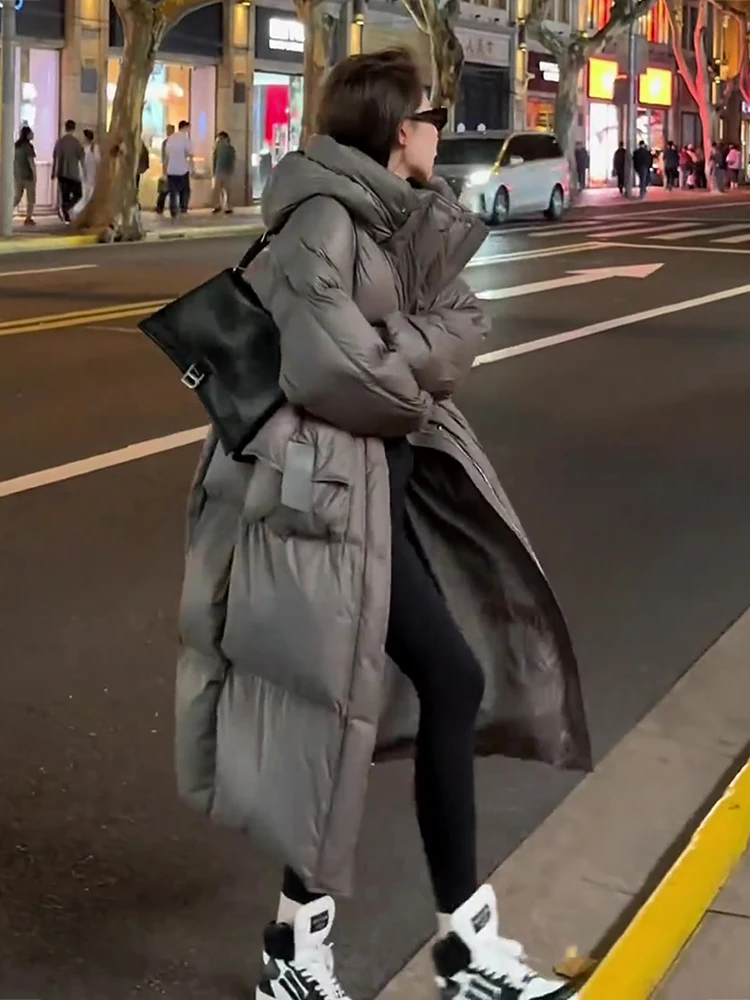 

Trendy Long down Jaet Women's Coat Personali Design Loose Fit Du Feather Warm Thiened Winter New Arrival