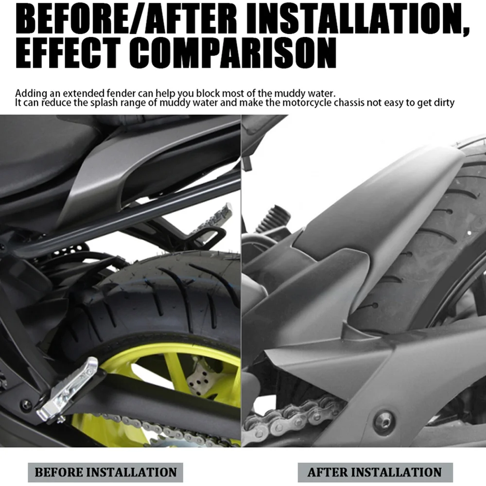 

AEA6-Motorcycle Rear Mudguard Fender Rear Extender Extension For YAMAHA MT07 MT-07 2013-2017 XSR700 XSR 700 2016-2020