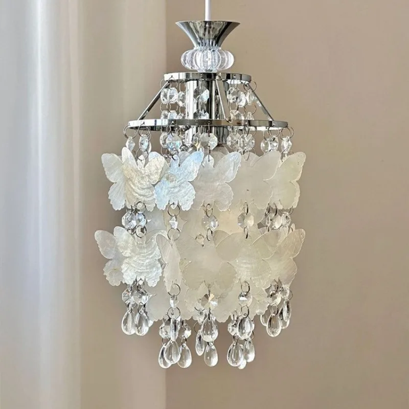 Mermaid shell wind chime crystal chandelier bar counter bedroom cafe balcony grape lamp