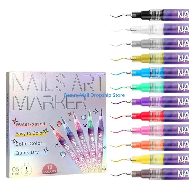 

40JD 12Pack Salon Brushes Pen PP Material Anti Fade Inks for Detailed Floral Patterns 2025 New Dropping