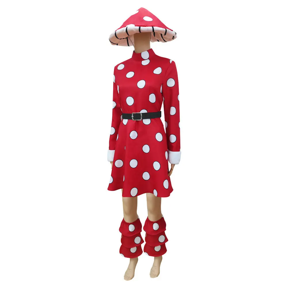 

Anime Cosplay OCHACO URARAKA Komori Kinoko Costume Dress Hat Set Halloween Suit