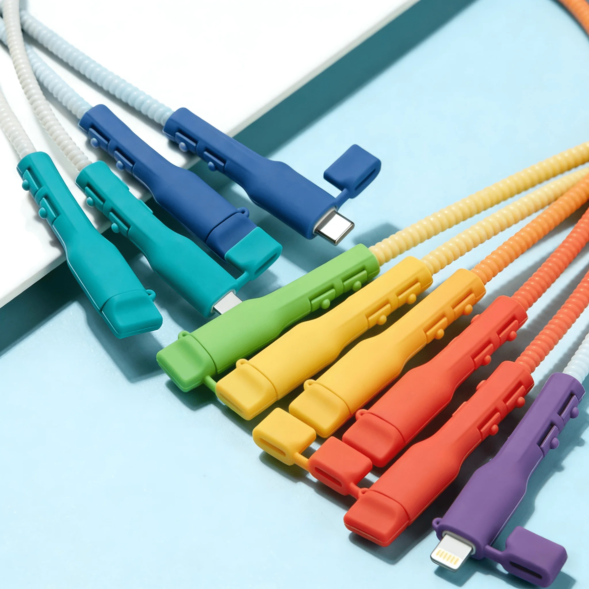 Capas Protetoras para Cabos de Carregamento, Previnem Quebra de Fios e Organizam Cabos, Compatíveis com Laptops, Tablets e Smartphones USB-C