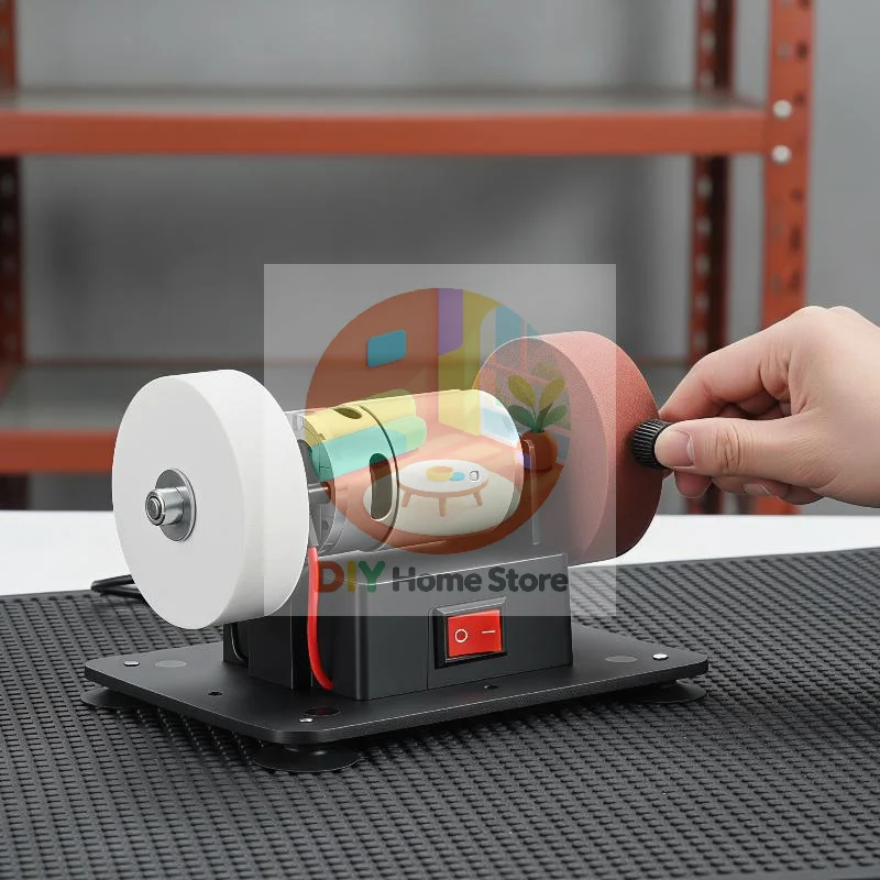 Multifunctional Electric Bench Grinder Low Energy Stable Operation with 2 Wheels for Home Repair Metal Rust Cleaning Wood Carvi