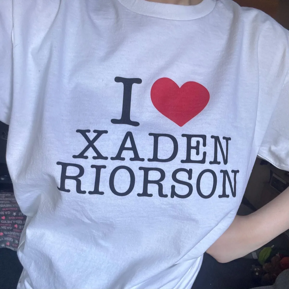 I Love Xaden Riorson Pure Cotton Tees Alex Warren Same Style Peripheral T-shirt Simple Letter Print T Shirt Women Men Casual Top