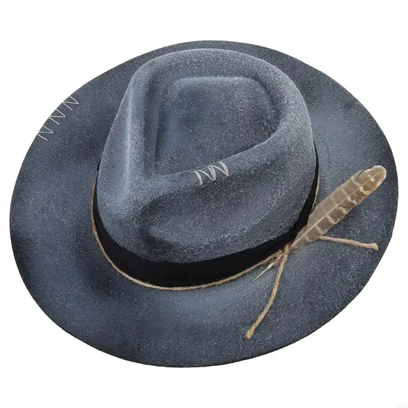 P88A Distressed Ethnic Wool Hat with Distressed Detail Trendy and Comfortable for Men and Women