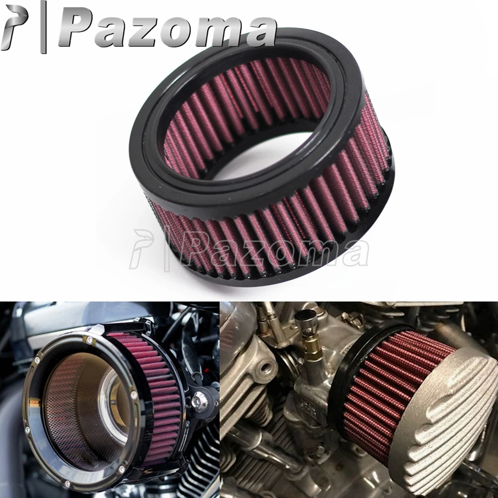 Universal Motorcycle Air Filter Cotton Gauze Round 6ml Intake Fuel Cleaner For Harley Honda Suzuki Yamaha Kawasaki Cafe Racer