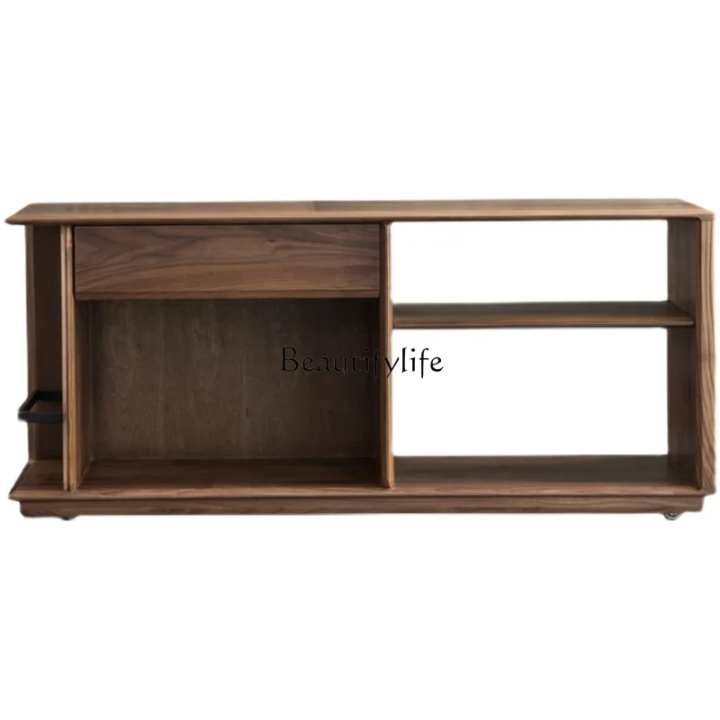 

FG11North America Black Walnut Side Table Nordic Solid Wood Sofa Side Cabinet Simple Living Room Japanese Movable Corner Table