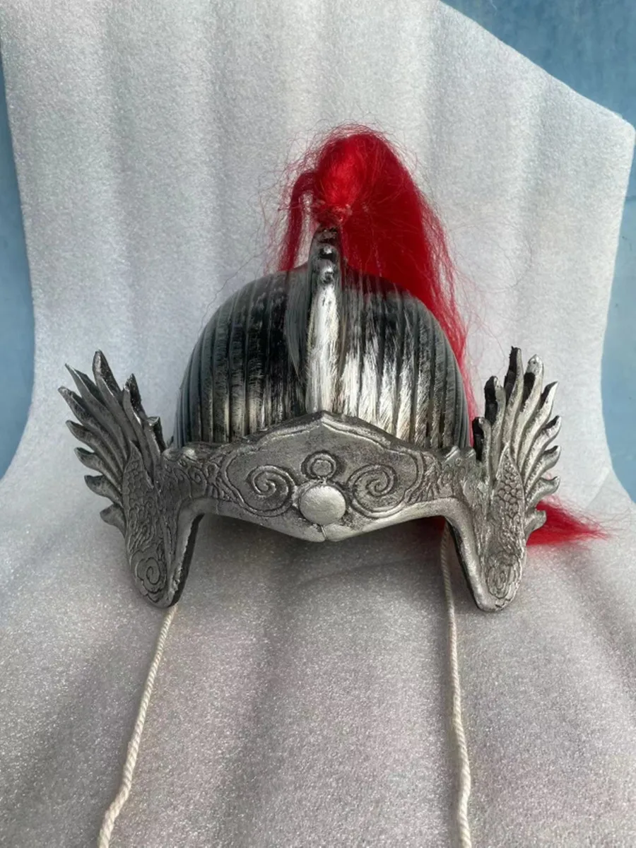 Silver Chinese Vintage General Hat For Men Armor Soldier Headgear Retro Cosplay Head Wear