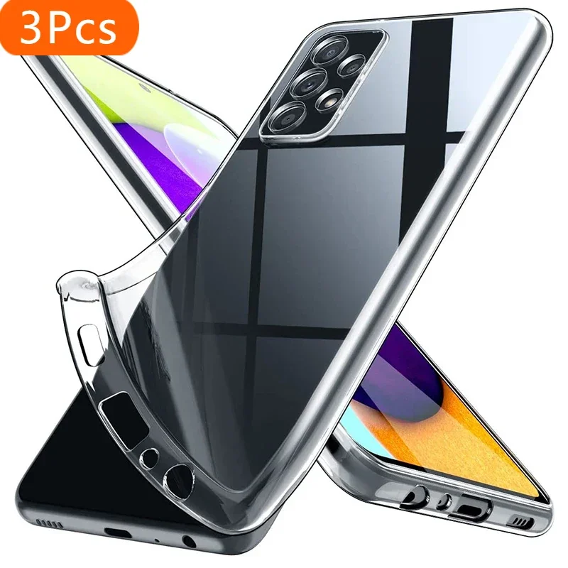 

3Pcs Case For Samsung Galaxy A53 A73 5G Soft TPU Clear Camera Protection Cover On For Samsung Galaxy A13 A14 A33 5G Phone Cases