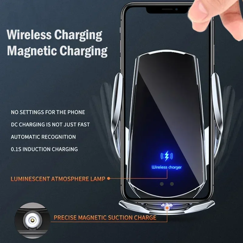 15W Fast Car Wireless Charger for Motorola Edge 50 40 30 Pro Ultra/Moto X40 X50 Ultra/Edge 2024 Smart Sensor Car Charging Holder