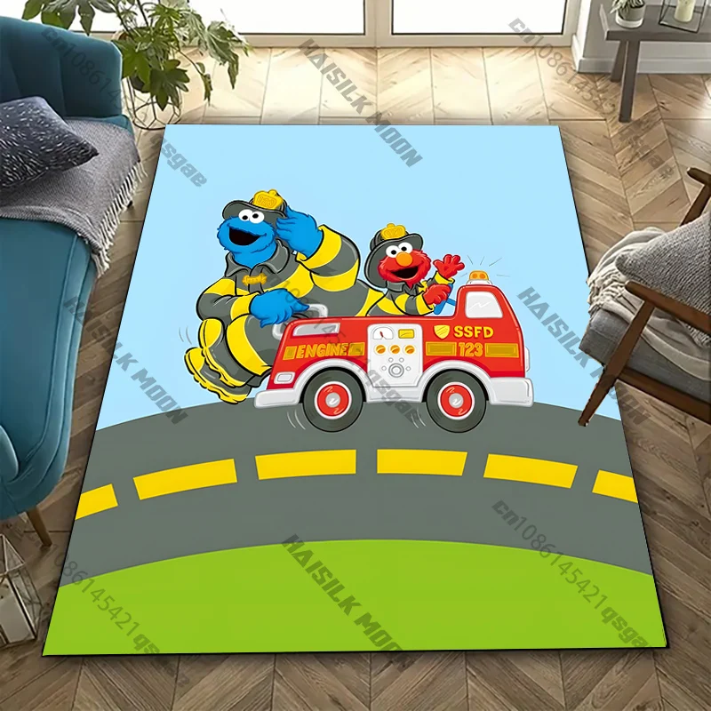 17 Styles Cute Cartoon Carpet S-Sesame S-Street Printed Carpet Living Room Bedroom Entrance Door Mat Sofa Large Area Decor Rugs