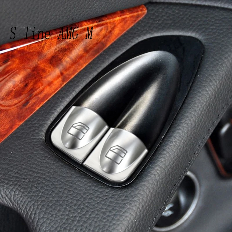 Botones de elevación de cristal para puerta de coche, cubierta de interruptor, pegatina embellecedora, accesorios interiores, Mercedes Benz SL Class W230 R230 2004-2011