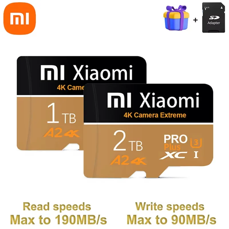 Xiaomi U3 A2 Micro TF SD Flash Memory Card 2TB 130 เมกะไบต์/วินาที UHS-I SD Card 1TB V30 อุปกรณ์จัดเก็บข้อมูลมือถือ 512GB 256GB 128GB สําหรับโทรศัพท์