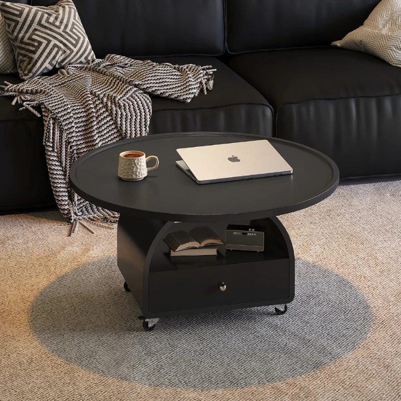 

Nordic Minimalist Round Coffee Table Modern Luxury Living Room Movable Coffee Table Designer Creative Home Furniture Mueble FYCT