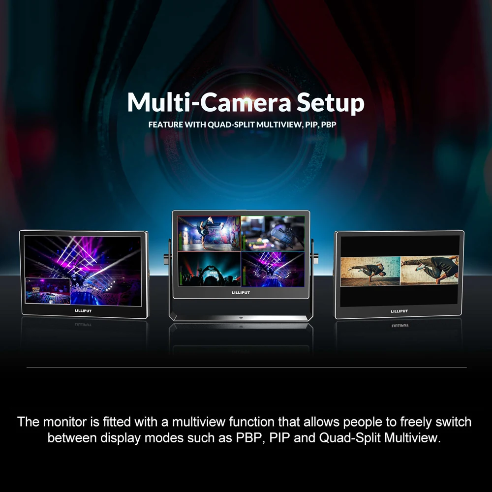 LILLIPUT A13 DCI-P3 13.3 Polegada 4K OLED Monitor de câmera de transmissão 4 canais para entradas HDMI 3G-SDI DP Monitor de espaço colorido para campo