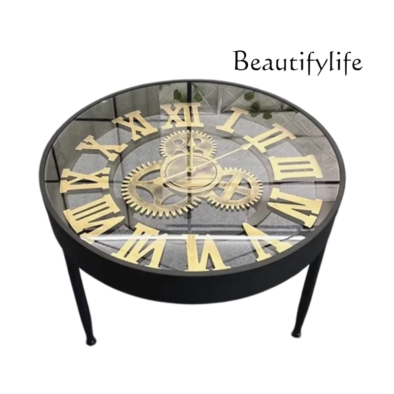 

European Metal Side Table Design Luxury Black Luxury Modern Corner Coffee Table Living Room Small Glass Salontafel Furniture