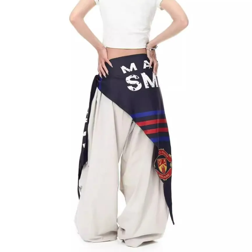 American Women Casual Pants For Women 2025 Summer New Loose Wide Leg Floor Pants