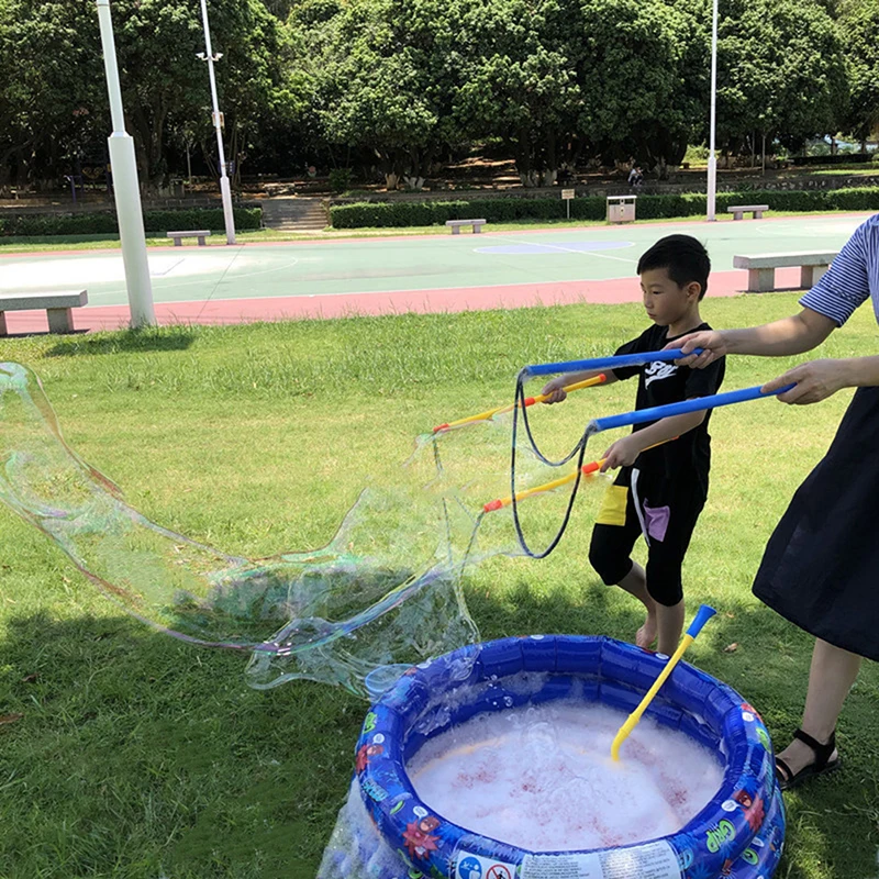 Double Pole Bubble Rope Color Giant Bubble Circle Show Props for Kids Big Bubbles Toy Gift Set Blowing Bubble Tool