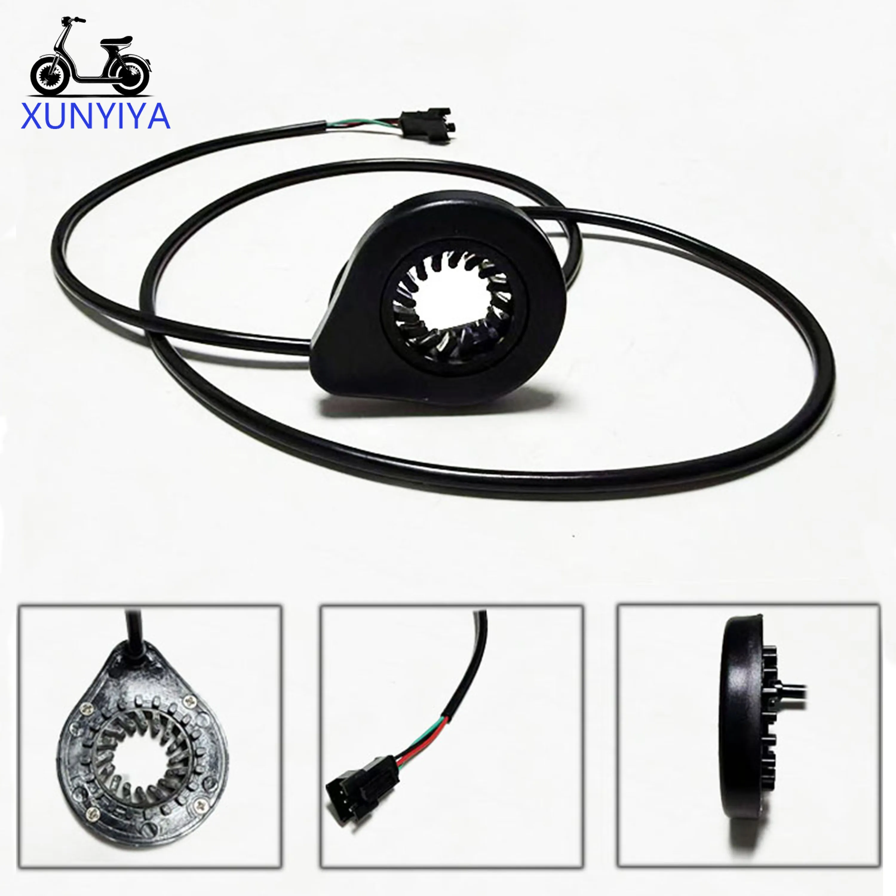 Sensor de asistencia al pedaleo para bicicleta eléctrica, sensor PAS de efecto Hall dual, 12 imanes, conector SM, 3 pines, accesorio para bicicleta eléctrica.