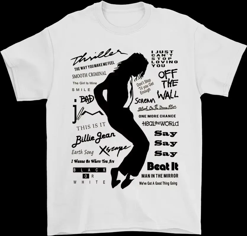 2026 Schwarz oder Weiß - Michael Jackson MJ Neues Herren-T-Shirt Unisex O-Ausschnitt Kurzarm Oversized Y2k Beliebtes Mode-Tee – Detail 10