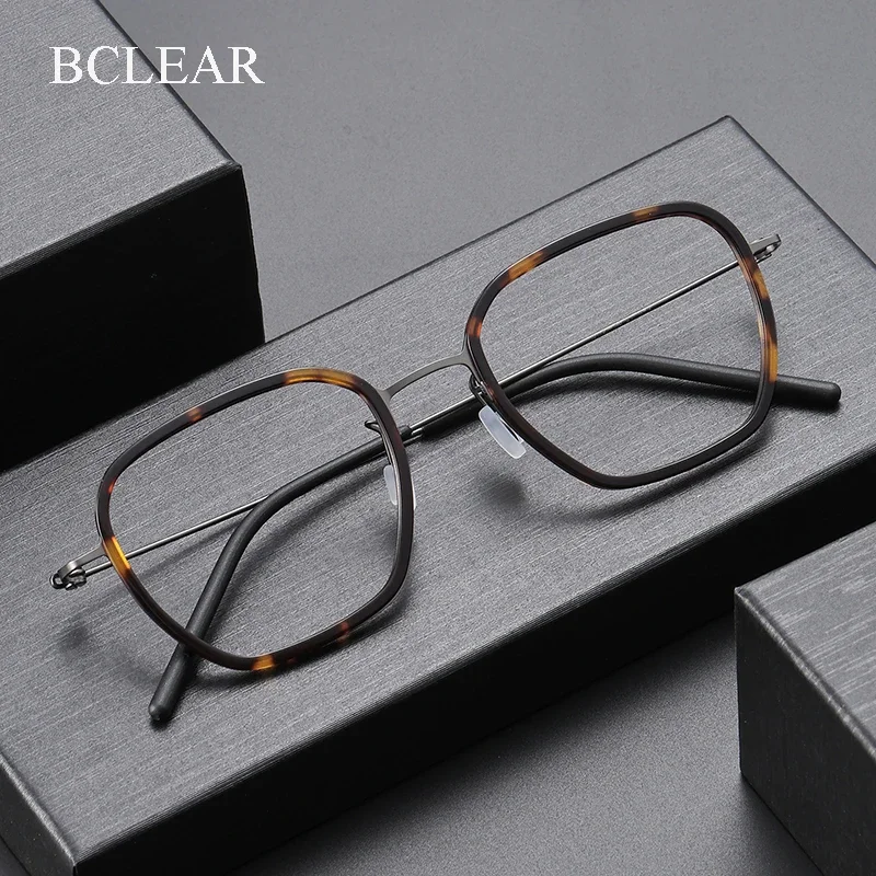 

BCLEAR Denmark 2025 Acetate Titanium Glasses Frame men Women Retro Polygon Prescription Eyeglasses frames Men Optical Spectacles